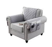 GYHH Housse De Fauteuil pour Accoudoirs,Housse D'accoudoir De Canapé Antidérapante Matelassée,Housse D'appui-tête pour Protection De Meubles De Canapé (Light Gray,1 Place | 3 Pièces)