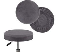 GYHH Housse Tabouret Rond,Housse De Chaise De Tabouret Rond en Velours 2 Pièces,Housses De Tabouret De Bar, Housses De Tabouret, Housses De Tabouret De Bar (Gray,30.5-35.5cm)