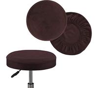 GYHH Housse Tabouret Rond,Housse De Chaise De Tabouret Rond en Velours 2 Pièces,Housses De Tabouret De Bar, Housses De Tabouret, Housses De Tabouret De Bar (Brown,40.5-45.5cm)