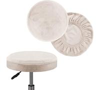 GYHH Housse Tabouret Rond,Housse De Chaise De Tabouret Rond en Velours 2 Pièces,Housses De Tabouret De Bar, Housses De Tabouret, Housses De Tabouret De Bar (Beige,40.5-45.5cm)