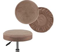 GYHH Housse Tabouret Rond,Housse De Chaise De Tabouret Rond en Velours 2 Pièces,Housses De Tabouret De Bar, Housses De Tabouret, Housses De Tabouret De Bar (Taupe,40.5-45.5cm)