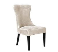 GYHH Housses De Chaise De Salle à Manger Capitonnées à Oreilles -Housse De Protection De Fauteuil Réutilisable en Tissu De Velour Extensible Salle à Manger (Beige,4)