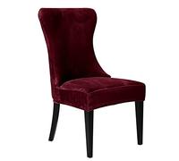 GYHH Housses De Chaise De Salle à Manger Capitonnées à Oreilles -Housse De Protection De Fauteuil Réutilisable en Tissu De Velour Extensible Salle à Manger (Wine Red,4)