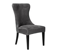 GYHH Housses De Chaise De Salle à Manger Capitonnées à Oreilles -Housse De Protection De Fauteuil Réutilisable en Tissu De Velour Extensible Salle à Manger (Grey,4)