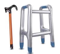 GYHWOFUL Déambulateur gonflable + canne de marche, déambulateur gonflable pour costume de grand-mère et grand-père, cadeau amusant, article de farce, cadeau , anniversaire, carnaval, cosplay