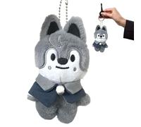 GYHWOFUL Wolf Plushies Stray-Kids Porte-clés en peluche Sk-zoo 10 cm Pendentif en peluche douce, gris, Schlüsselanhänger