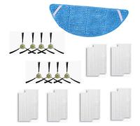 GYing Kit d'accessoires pour aspirateur robotique Lefant 8 brosses latérales, 12 filtres Hepa, 1 balai à franges M301,M201, M501-A, M501-B, M520, T700, M571