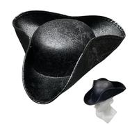 GYIOFAI Chapeau De Capitaine De Pirate, Chapeau Tricorn, Pirate En Similicuir Pour FêTe à ThèMe, Cosplay, Carnaval Halloween, Cosplay, MéDiéVal Pour FêTe à ThèMe