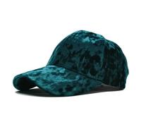 Gyios Casquettes de Baseball Casquette en Velours Doré Unisexe, Chapeau À Bord Incurvé Décontracté, Mode Automne Et Hiver, Hip-hop Bob-Vert-réglable