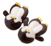 Gyios Chaussons Mignon Pingouin Poussin Slippers Home House House Non-Slip Cotton Chaussures Femme Hiver Slippers Softs-noir-39