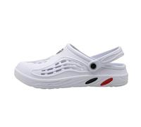 Gyios Claquette Hommes Sandales D'été Légères Eva pour Hommes, Chaussures Décontractées, Sabots Amoureux De La Maison, du Jardin Et L'extérieur, Pantoufles Plates Plage, Grande Taille 49-blanc-45