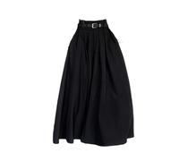 Gyios Jupes Femme Jupes Longues Midi Gris Jupe Maxi pour Femmes-Noir-s