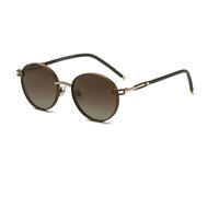Gyios Lunettes De Soleil Femme Femmes Vintage Round Frame Tout Compris Street Photography Outdoor Sunglasses Unisexe-thé Progressif Golden Box