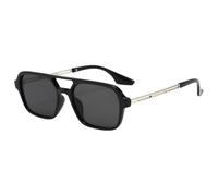 Gyios Lunettes de Soleil Vintage Double Pont Carré Soleil, Rétro Deux Couleurs Cadre Mode pour Les Hommes Femmes Quotidiennes Voyage Vêtements Rue-a