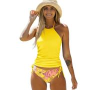 Gyios Maillot de Bain Femmes Peplum Leopard Imprimer Un Morceau, Shirred V-col Contrôle du Ventre, Flounce Taille Haute pour Les Vacances À La Plage-sh1001y31-m