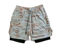 Gyios Maillot de Bain Men Swim Pantalons Quick Dry Double Layer Mesh Doublé Shorts Taille Élastique Planche Respirant pour Vacances Piscine Plage-Yello Camo Black-XL