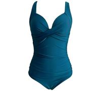Gyios Maillot de Bain Women Ruched One Piece Swimsuit - Solid Color Swimwear for Beach, Pool, Summer Vacation Bathing Bodysuit-4peacock Blue-m