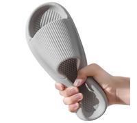 Gyios pantoufles Big Size Men Slippers Light Eva Soft Sole Comfort Casual Chores Home Bathroom Anti-slip Tongs Sandales Summer Beach Sandals-gris-45-46