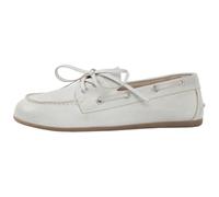 Gyios Pantoufles Chaussures De Bateau en Daim Classiques Chic pour Femmes - Plains Mocassin Confortables, Décontractées Cuir Véritable Le Bureau Et La Marche Quotidienne-white-38