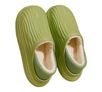 Gyios Pantoufles en coton D'hiver Rayées Pour Couples, Chaussures Peluche Douce, Imperméables, À Plateforme Coton, Toboggans D'intérieur Semelle Épaisse, Nouvelle Collection