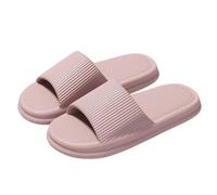 Gyios pantoufles Femmes Eva Chaussons Coulisses D'oreiller Sole Douce Été Plage Antidérapant Maison Salle De Bain Tongs-rose-40-41