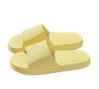 Gyios pantoufles Femmes Eva Chaussons Coulisses D'oreiller Sole Douce Été Plage Antidérapant Maison Salle De Bain Tongs-jaune-38-39