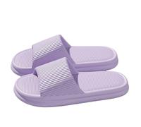 Gyios pantoufles Femmes Eva Chaussons Coulisses D'oreiller Sole Douce Été Plage Antidérapant Maison Salle De Bain Tongs-violet-38-39