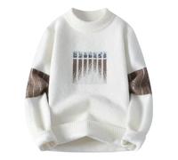 Gyios Pull Homme Hauts d'hiver Beau Hommes Harajuku Chandails De Noël Grade Épais Chaud-Beige-l