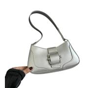 Gyios Sac À Bandoulière en Cuir PU pour Femmes, Main De Mode Et Bourse Une Utilisation Quotidienne Décontractée-argent-24x13x5cm