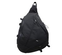 Gyios Sac À Poitrine Bleu Grand Triangle Nylon Sling Dos Multi Poches Fermeture Éclaire Résistante l'eau-Black