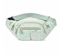 Gyios Sac Banane Femme De Fesses Sport Poches À Glissière Packs Taille Randonnée avec des Lettres Colorées Et Un Bandoulière Réglable Bandoulière-Vert