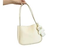 Gyios Sac De Sous-bras Polyvalent En Cuir Pu Simple Et Décontracté Small Fresh Color Ours À Main-beige