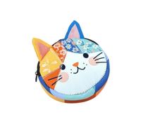 Gyios Trousse À Crayons Cute 3D Chat Oreille Crayon Cas Patchwork Tissu Stylo Sac Dessin Animé Animal Papeterie De Stockage pour Les Filles Étudiantes-Coin Purse