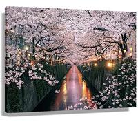 GYJDD Murale Decoratif Fleurs de Cerisier Japonais Paysage Naturel Affiche Toile Tableau Murale Art Tableaux peintures 50x70cm x1 sans Cadre Blanc