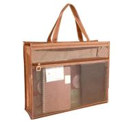 GYJZZW Grand sac en vinyle transparent en maille avec poignée et fermeture éclair, 43 x 33 x 11 cm, sac fourre-tout A3 pour affiches, peinture, matériel pédagogique, travail d'art, kaki
