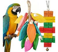 GYJZZW Grands jouets pour perroquets, jouets naturels pour oiseaux à mâcher, accessoires de cage à oiseaux pour cacatoès, aras, gris africain, perroquets amazones, conures, etc. (2 pièces)