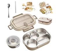 GYJZZW Récipients alimentaires portables à l'épreuve des fuites, grande capacité Bento avec bol à soupe, cuillère, baguettes et sac isotherme (1500 ml, 5 compartiments)