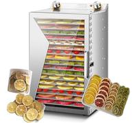 GYKOZY Déshydrateur Alimentaire électrique, lyophilisateur Commercial en Acier Inoxydable avec minuterie 12H et contrôle de la température 30-90°C