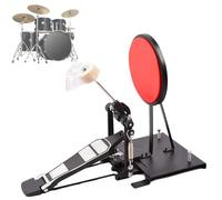 GYKOZY Ensemble de pédales de Grosse Caisse silencieuses, Pad d;entraînement Simple/Double pour Batterie Jazz, incluant Marteau et entraîneur, idéal pour s;entraîner en Silence. (Red)