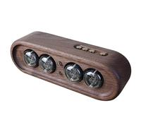 GYKOZY Horloge à Tubes Nixie, Horloge de Bureau à 4 Chiffres, avec Cadre en Bois, alimentée par USB, Affichage numérique créatif, pour Bureaux à Domicile, Cadeau décoratif