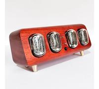 GYKOZY Horloge à Tubes Nixie IN12, Horloge numérique à Illumination RGB, avec Bouton Tactile en cuivre, réglage Automatique de la luminosité, télécommande/contrôle Via Application (B)