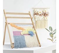 GYKOZY Métier à Tisser avec Support, Métier à Tisser en Bois pour Multi-Artisanat, Métiers à Tisser en Cadre Extra-Large, Machine à Tisser tricotée à la Main DIY