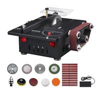 GYKOZY Micro Machine de découpe de Bureau, 2 et 1 meuleuse à Bande, Profondeur de Coupe : 30 mm, Vitesse réglable : 0-6000r / Min (7 Niveaux), avec 4 pièces de têtes de ponçage