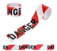 Gykutix 100M x 7.5cm Ruban d'Avertissement, Rubalise Rouge et Blanc, Ruban de marquage Sans Colle, Ruban de Sécurité Caution pour Zone Dangereuse, Halloween Decoration Fêtes Accessoires, Sans Colle