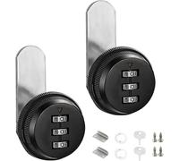 Gykutix 2Pcs Serrure Code Boite Aux Lettres 20mm Barillet Boite Aux Lettres Code Verrouillage, 3 Code à Chiffres Combinaison Serrure Pour La Boîte Aux Lettres Du Tiroir (5-12mm)