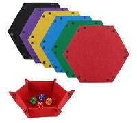 Gykutix 6 Pièces Piste de Dés Hexagone Trieur Puzzle Portable pour Yams Jeux de Société, Donjons et Dragons Pliable Plateau de des Piste de des en Feutre Tapis Dés Plateau pour RPG (6 Couleurs)