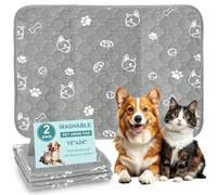 Gykutix Lot de 2 Tapis Absorbant Chien Lavables 60x45cm Tapis Chien Pipi,Tapis Éducateurs Réutilisables Pee Pads Anti-Fuite pour Meerschweinchen, Lapins, Hamsters et Chiens Incontinents