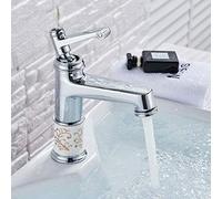 GYLHBQEGB Robinets de Cuisine Robinet de Cuisine Robinet de Salle de Bain chromé Brillant Robinet Froid monté sur Le Pont for lavabo Robinet en Laiton à poignée Unique Robinet monotrou