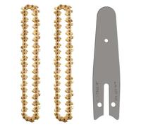 GYLXL Nouvelle mini chaîne de tronçonneuse en acier 4/6 pouces, dorée/argentée, accessoire scie d'élagage électrique, remplacement for outil jardin,0224