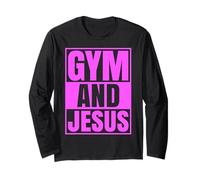 Gym and Jesus Christian Trainer Grace God Athlete Lifting Manche Longue